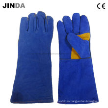 Cuero de vaca de soldadura guantes industriales (L007)